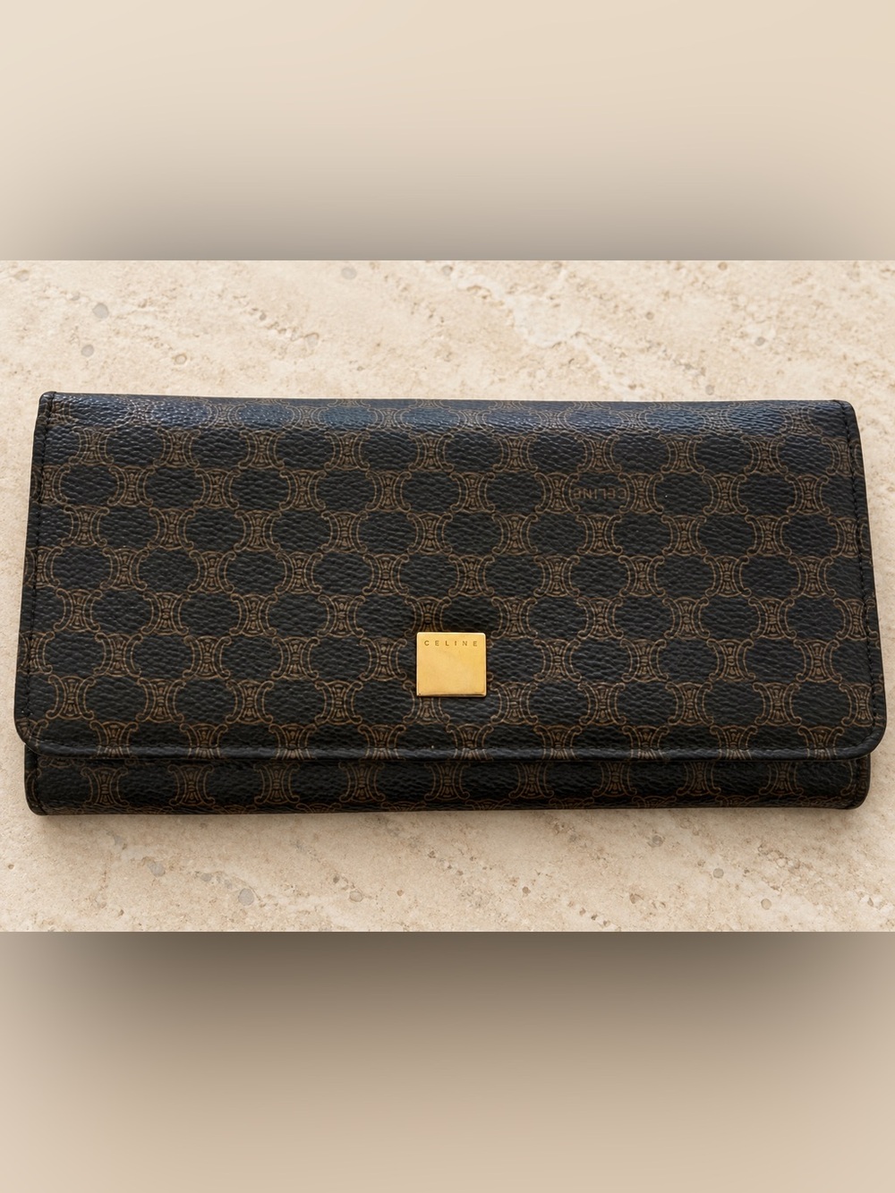 CELINE Macadam Triomphe Monogram Long Continental Wallet Italy M/00/2 EUC